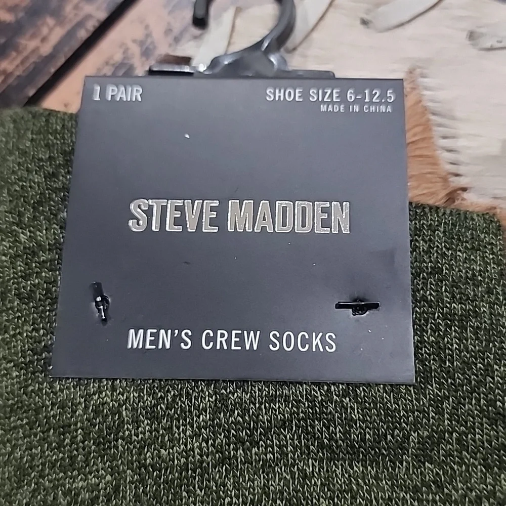 Men’s Steve Madden Hustle Socks Set Of 2 Pairs NWT Hustle-Green New